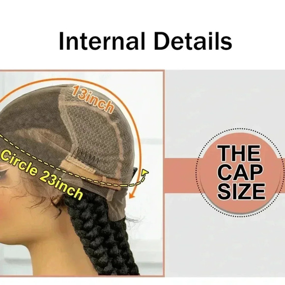 28" Braided full lace wig,  Ghana Weave, long tick Braids, Natural Baby Hair, - Picture 14 of 15